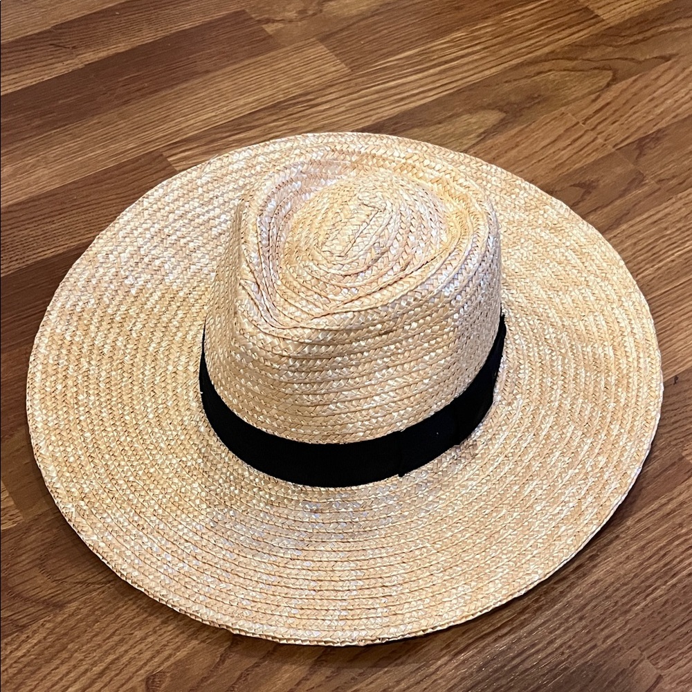 Brixton Natural Straw Hat with Dark Band